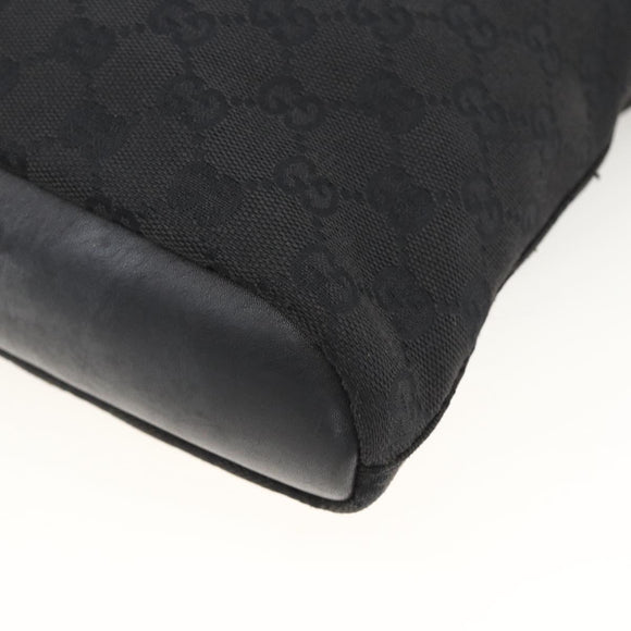 GUCCI GG Canvas Shoulder Bag Black Gold 91761 Auth mr2200