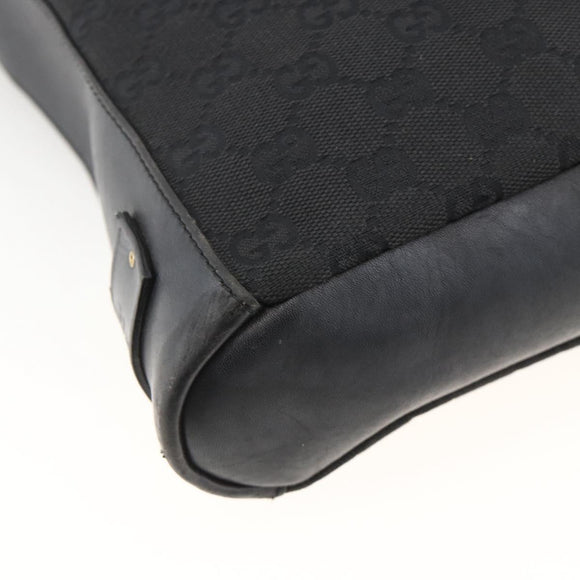 GUCCI GG Canvas Shoulder Bag Black Gold 91761 Auth mr2200