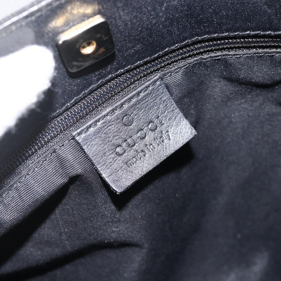 GUCCI GG Canvas Shoulder Bag Black Gold 91761 Auth mr2200