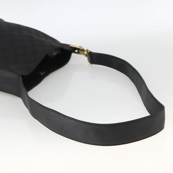 GUCCI GG Canvas Shoulder Bag Black Gold 91761 Auth mr2200