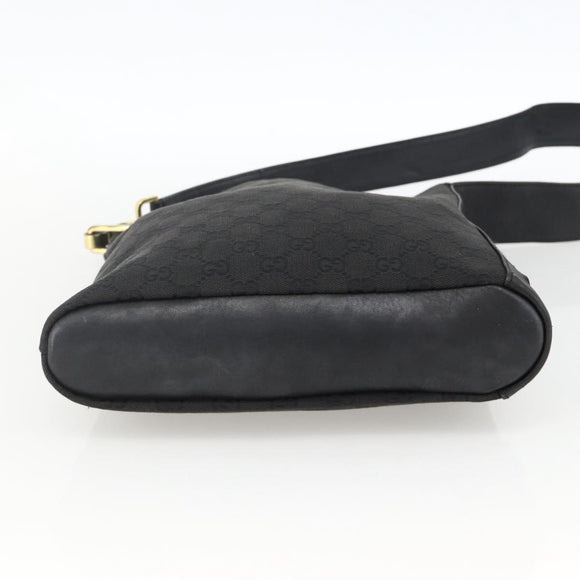 GUCCI GG Canvas Shoulder Bag Black Gold 91761 Auth mr2200