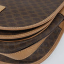CELINE Macadam Canvas Shoulder Bag PVC Leather Brown Gold Auth mr2202-10