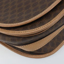 CELINE Macadam Canvas Shoulder Bag PVC Leather Brown Gold Auth mr2202-11