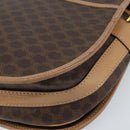 CELINE Macadam Canvas Shoulder Bag PVC Leather Brown Gold Auth mr2202-12
