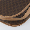 CELINE Macadam Canvas Shoulder Bag PVC Leather Brown Gold Auth mr2202-13