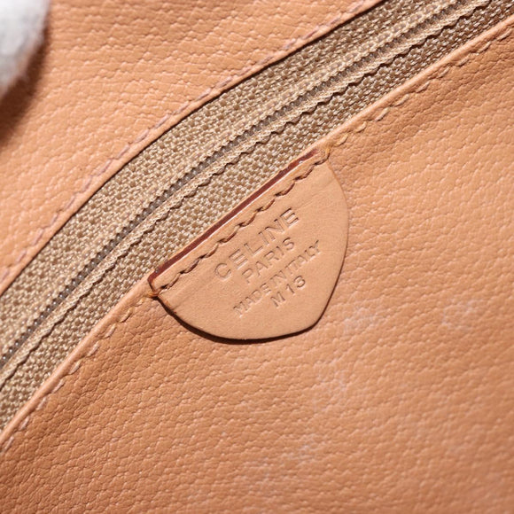 CELINE Macadam Canvas Shoulder Bag PVC Leather Brown Gold Auth mr2202
