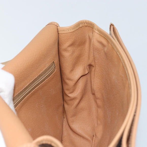 CELINE Macadam Canvas Shoulder Bag PVC Leather Brown Gold Auth mr2202
