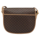 CELINE Macadam Canvas Shoulder Bag PVC Leather Brown Gold Auth mr2202-3