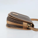 CELINE Macadam Canvas Shoulder Bag PVC Leather Brown Gold Auth mr2202-4