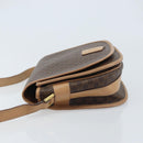 CELINE Macadam Canvas Shoulder Bag PVC Leather Brown Gold Auth mr2202-5