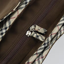 BURBERRY Hand Bag Nylon Brown Silver Auth mr2204-14