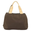 BURBERRY Hand Bag Nylon Brown Silver Auth mr2204-3