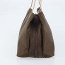 BURBERRY Hand Bag Nylon Brown Silver Auth mr2204-4