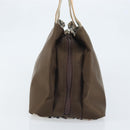 BURBERRY Hand Bag Nylon Brown Silver Auth mr2204-5