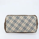 BURBERRY Hand Bag Nylon Brown Silver Auth mr2204-9
