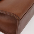 Burberrys Hand Bag Leather 2way Brown Silver Auth mr2205-10