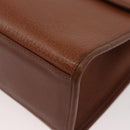 Burberrys Hand Bag Leather 2way Brown Silver Auth mr2205-15