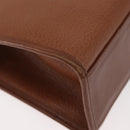 Burberrys Hand Bag Leather 2way Brown Silver Auth mr2205-16