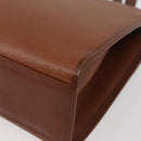 Burberrys Hand Bag Leather 2way Brown Silver Auth mr2205-17