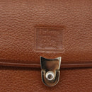 Burberrys Hand Bag Leather 2way Brown Silver Auth mr2205-18
