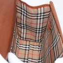 Burberrys Hand Bag Leather 2way Brown Silver Auth mr2205-19