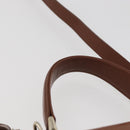 Burberrys Hand Bag Leather 2way Brown Silver Auth mr2205-8