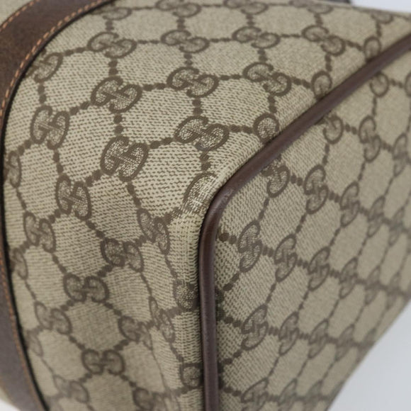 GUCCI GG Supreme Web Sherry Line Boston Bag PVC Beige Gold 40 02 007 Auth mr2206