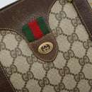 GUCCI GG Supreme Web Sherry Line Boston Bag PVC Beige Gold 40 02 007 Auth mr2206-14