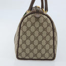 GUCCI GG Supreme Web Sherry Line Boston Bag PVC Beige Gold 40 02 007 Auth mr2206-5