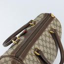 GUCCI GG Supreme Web Sherry Line Boston Bag PVC Beige Gold 40 02 007 Auth mr2206-6