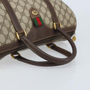 GUCCI GG Supreme Web Sherry Line Boston Bag PVC Beige Gold 40 02 007 Auth mr2206-7