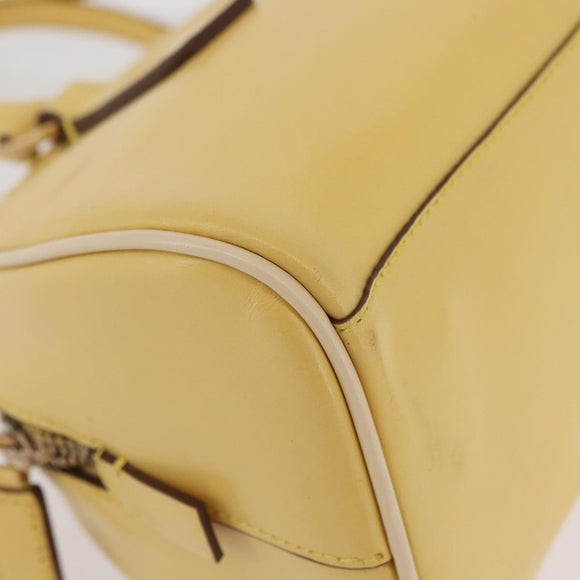 PRADA Hand Bag Leather Yellow Gold Auth mr2207
