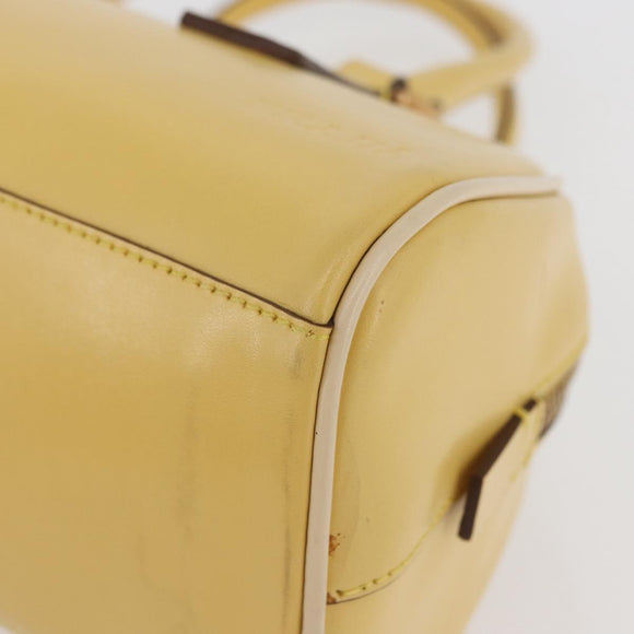 PRADA Hand Bag Leather Yellow Gold Auth mr2207