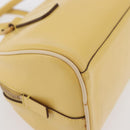 PRADA Hand Bag Leather Yellow Gold Auth mr2207-15