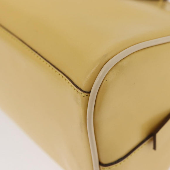 PRADA Hand Bag Leather Yellow Gold Auth mr2207