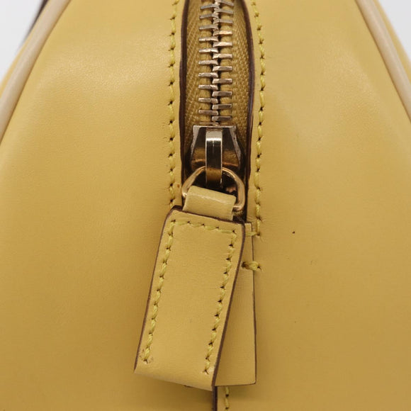 PRADA Hand Bag Leather Yellow Gold Auth mr2207