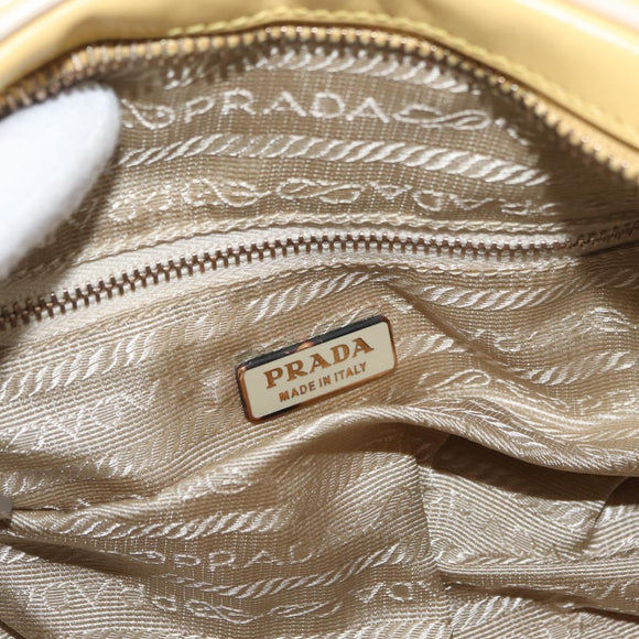 PRADA Hand Bag Leather Yellow Gold Auth mr2207