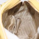 PRADA Hand Bag Leather Yellow Gold Auth mr2207-19