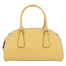 PRADA Hand Bag Leather Yellow Gold Auth mr2207-13