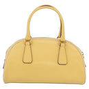 PRADA Hand Bag Leather Yellow Gold Auth mr2207-2