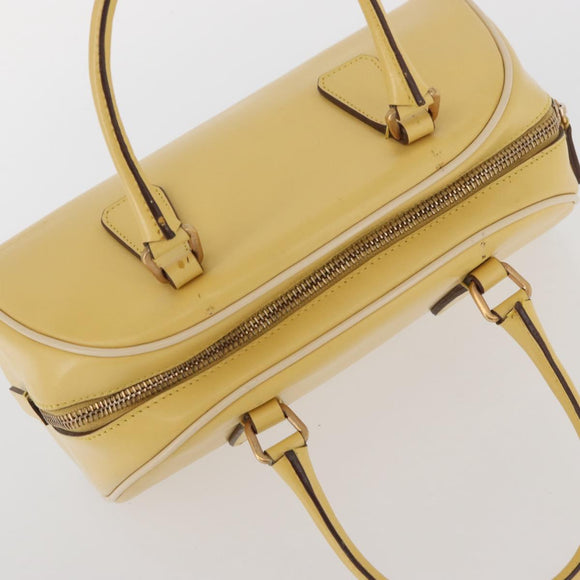PRADA Hand Bag Leather Yellow Gold Auth mr2207