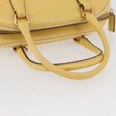 PRADA Hand Bag Leather Yellow Gold Auth mr2207-7
