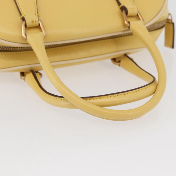 PRADA Hand Bag Leather Yellow Gold Auth mr2207
