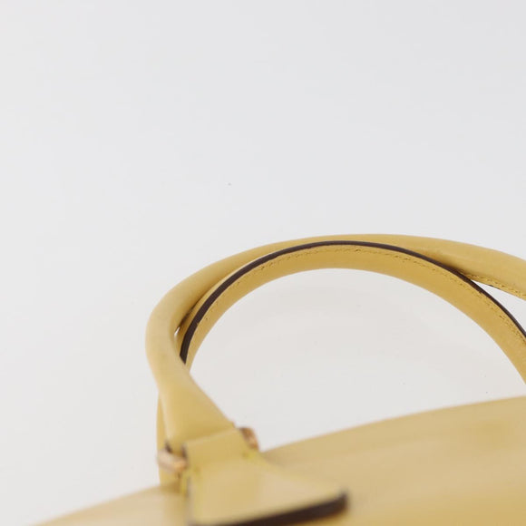 PRADA Hand Bag Leather Yellow Gold Auth mr2207