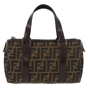 FENDI Zucca Canvas Hand Bag Black Brown Auth mr2208 - 0