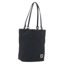 FENDI Zucchino Canvas Tote Bag Black Silver Auth mr2209-1