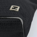 FENDI Zucchino Canvas Tote Bag Black Silver Auth mr2209-9