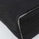 FENDI Zucchino Canvas Tote Bag Black Silver Auth mr2209-14