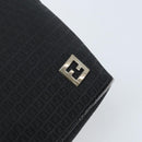 FENDI Zucchino Canvas Tote Bag Black Silver Auth mr2209-10