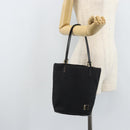 FENDI Zucchino Canvas Tote Bag Black Silver Auth mr2209-21